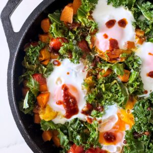 Masala Sweet Potato Hash and Eggs