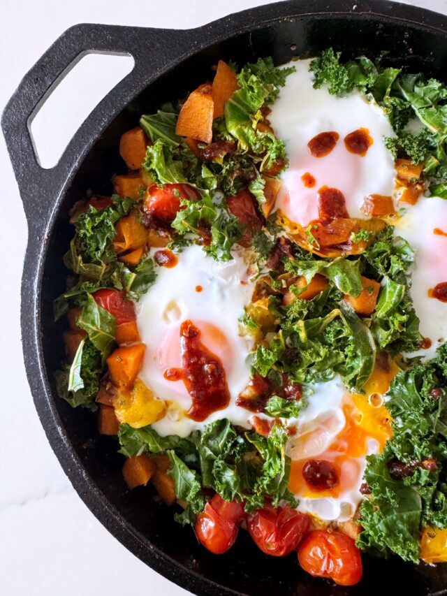 Masala Sweet Potato Hash and Eggs