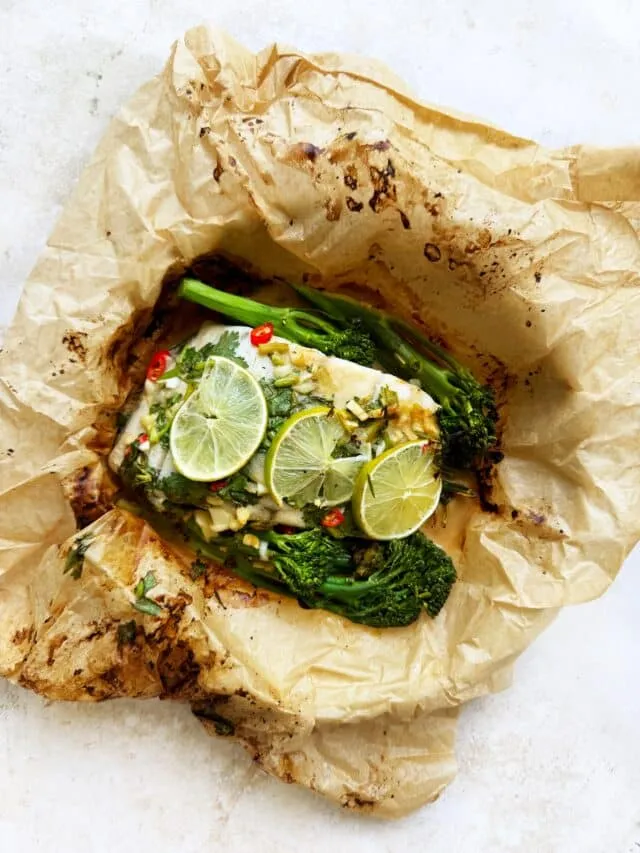 Cilantro Lime Thai Inspired Fish En Papillote