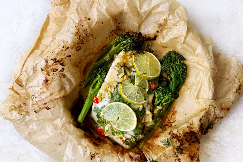 Cilantro Lime Thai Inspired Fish En Papillote