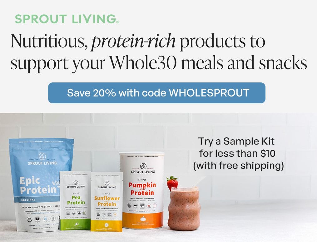 Save 20% with code WHOLESPROUT at Sprout Living