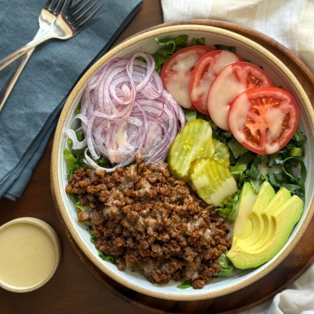 Lemon Garlic Burger Bowls Square