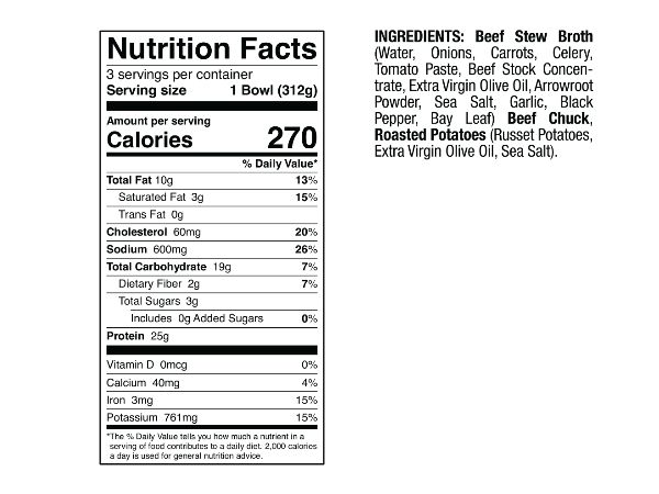 beef stew nutrition