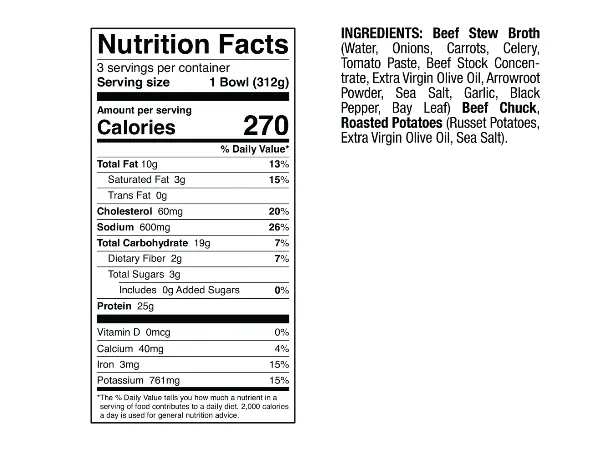 beef stew nutrition