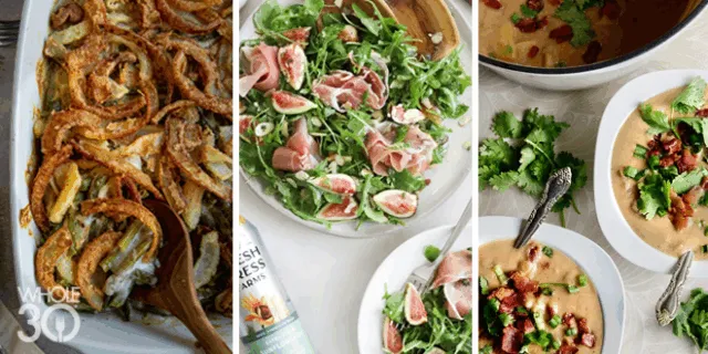 Whole30 holiday salads, soups, sides, and casseroles