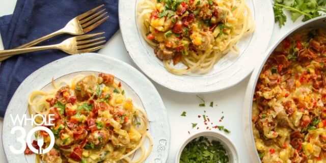 Whole30 Bacon Chicken Sausage Skillet