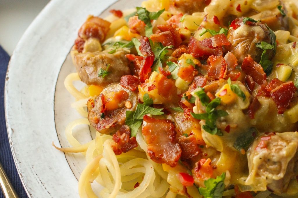 Whole30 Bacon Chicken Sausage Skillet