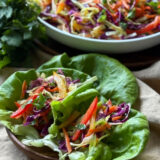 Rainbow Slaw in Lettuce Cups