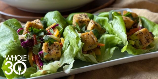 Rainbow Slaw with Salt and Pepper Tofu