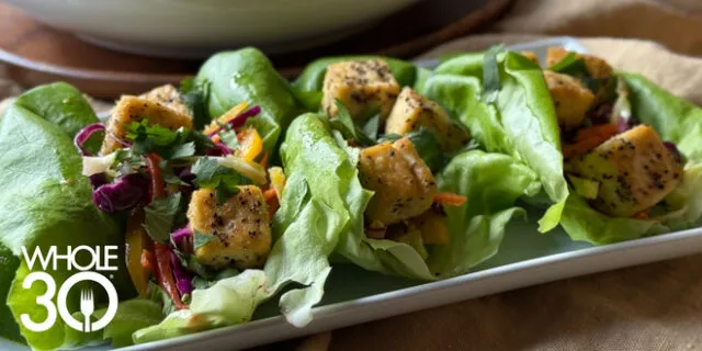 Rainbow Slaw with Salt and Pepper Tofu